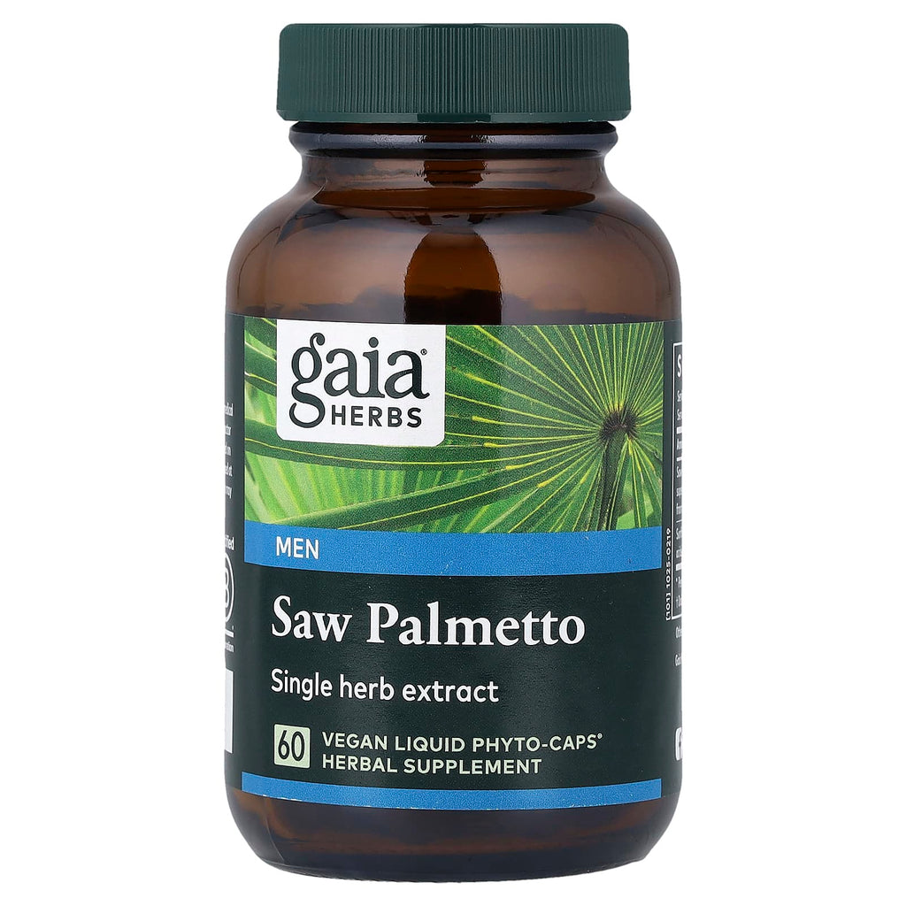 Gaia Herbs, Saw Palmetto for Men, 60 Vegan Liquid Phyto-Caps