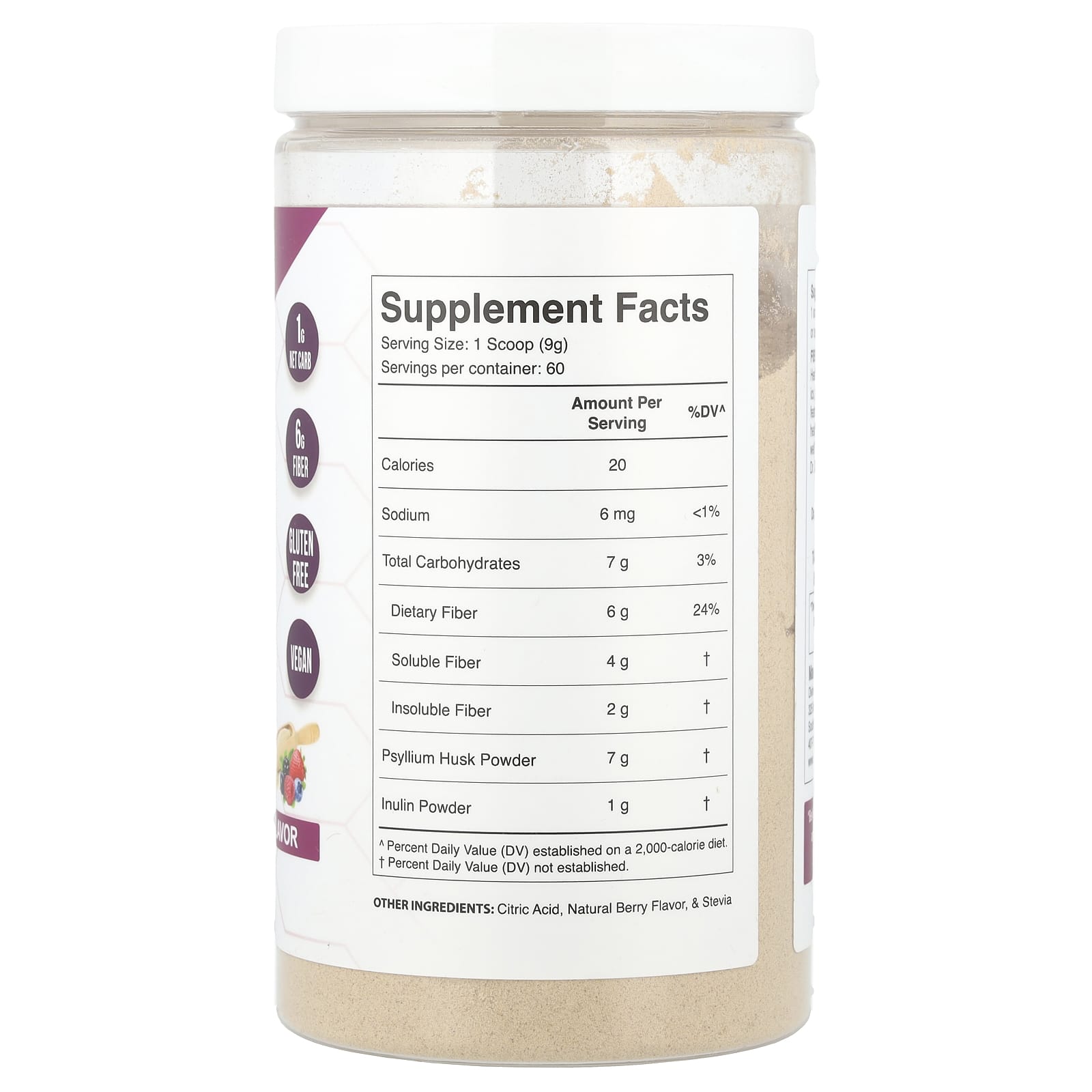Divine Health, Dr Colbert M.D. Fiber Zone, Natural Berry, 19 oz (540 g)