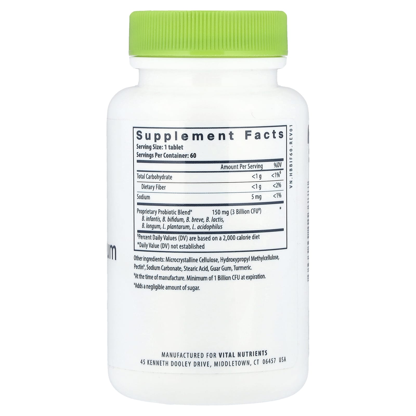 Vital Nutrients, Hyperbiotics®, Bifidobacterium Probiotic, 60 Vegan Tablets