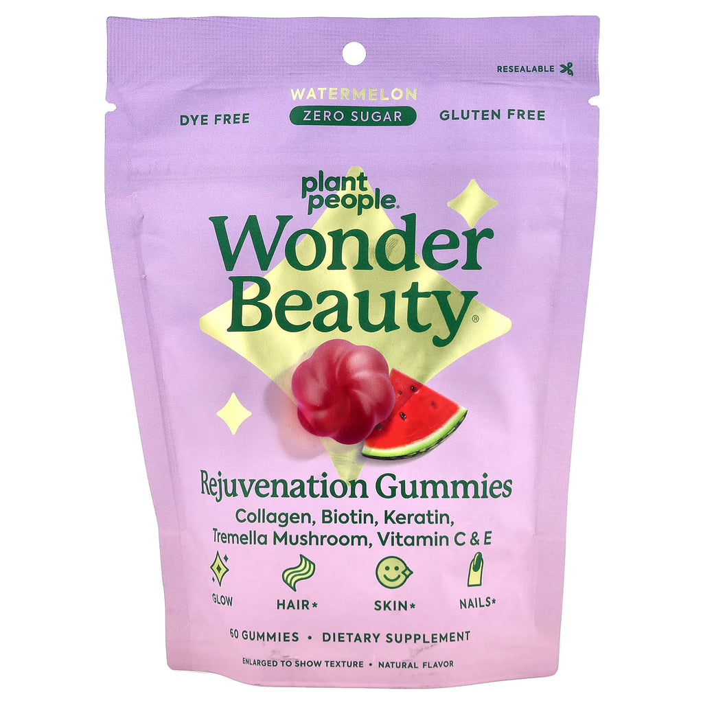 Plant People, Wonder Beauty®, Rejuvenation Gummies, Watermelon, 60 Gummies