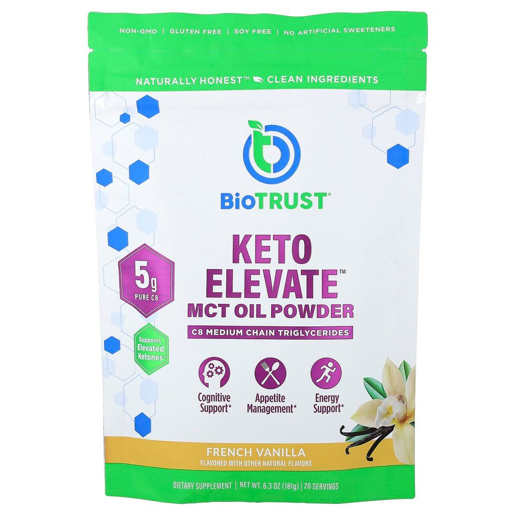 BioTRUST, Keto Elevate™, MCT Oil Powder, French Vanilla, 6.3 oz (181 g)