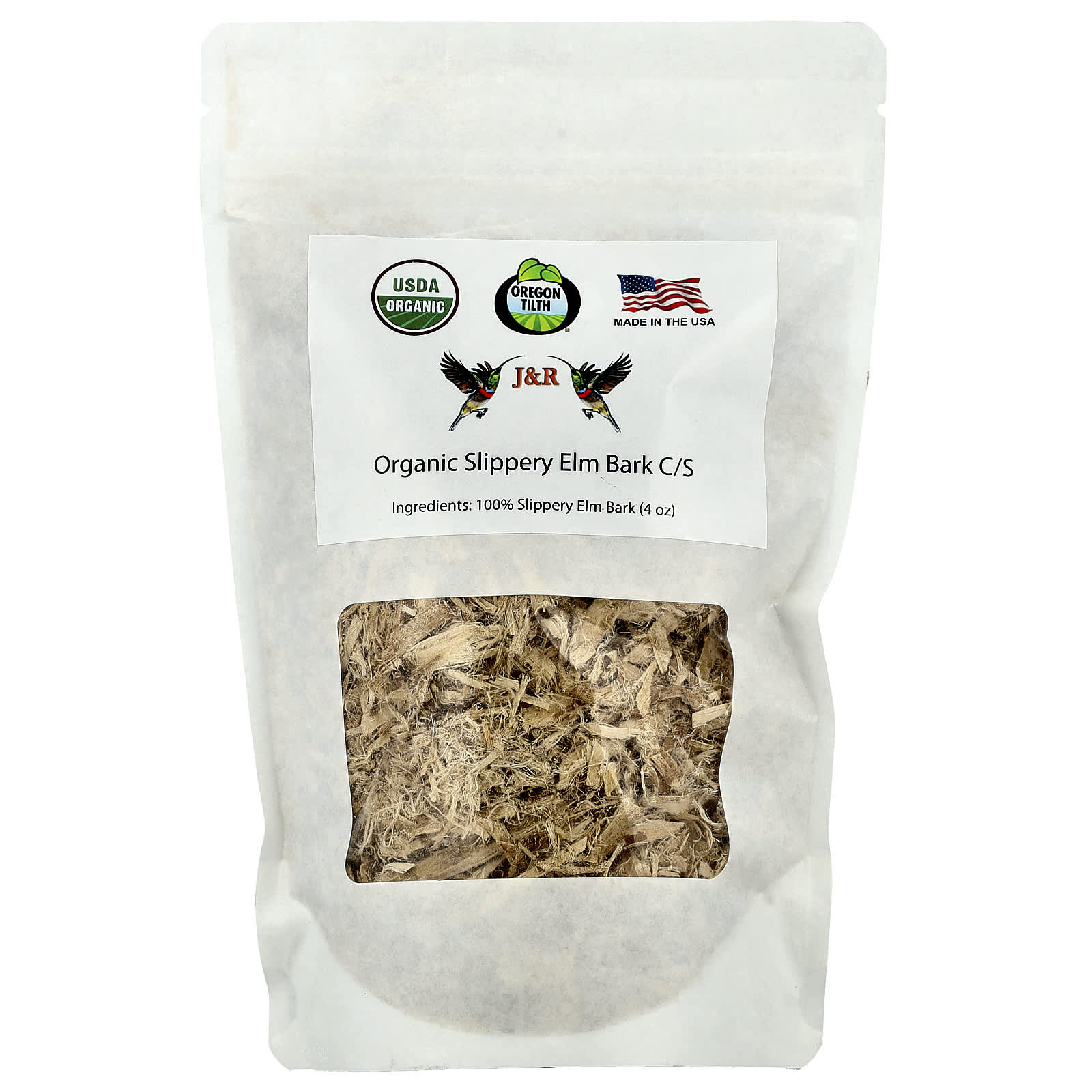 J&R Port Trading, Organic Slippery Elm Bark C/S, 4 oz