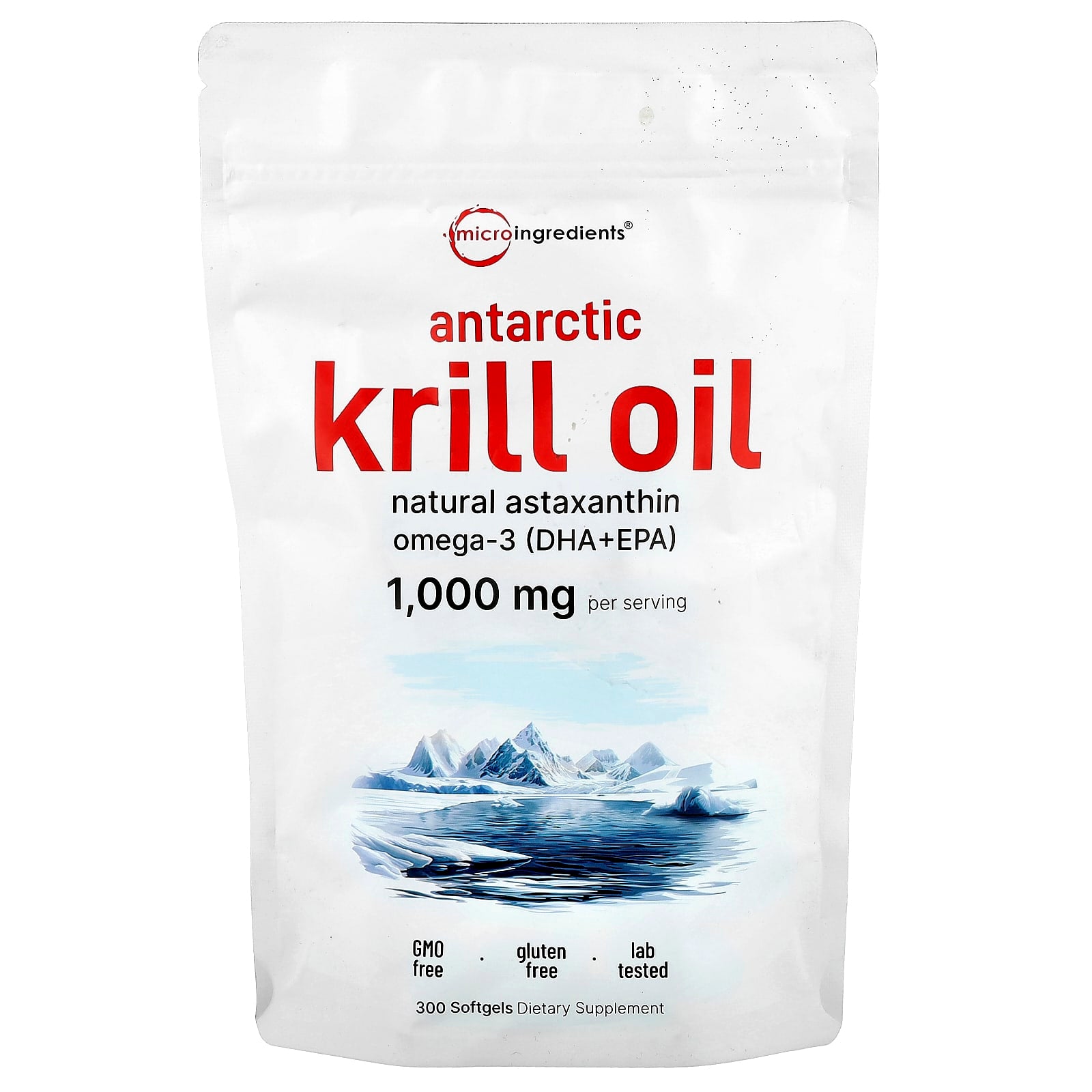 Micro Ingredients, Antarctic Krill Oil, 300 Softgels (500 mg per Softgel)