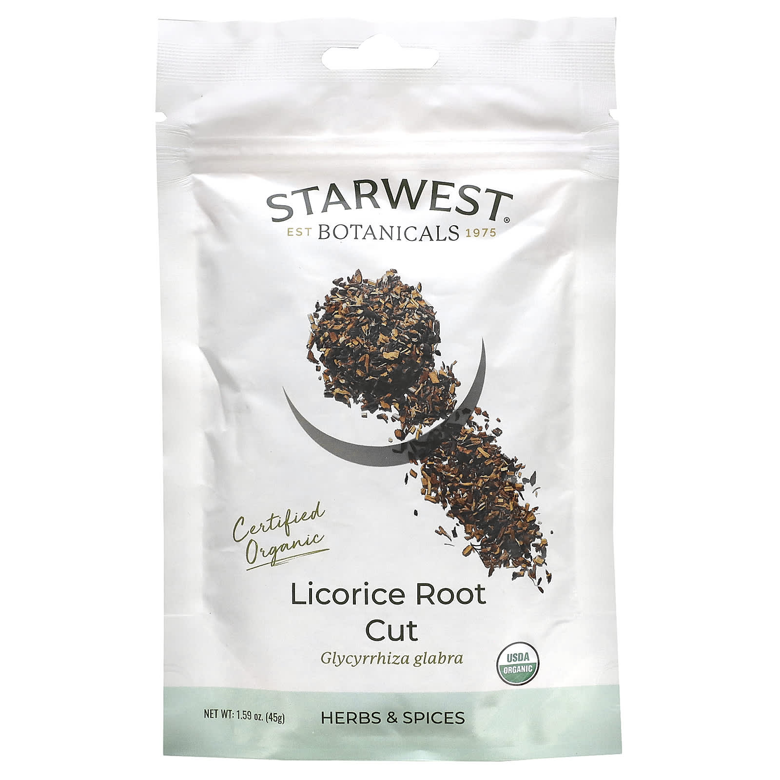 Starwest Botanicals, Certified Organic Licorice Root Cut, 1.59 oz (45 g)