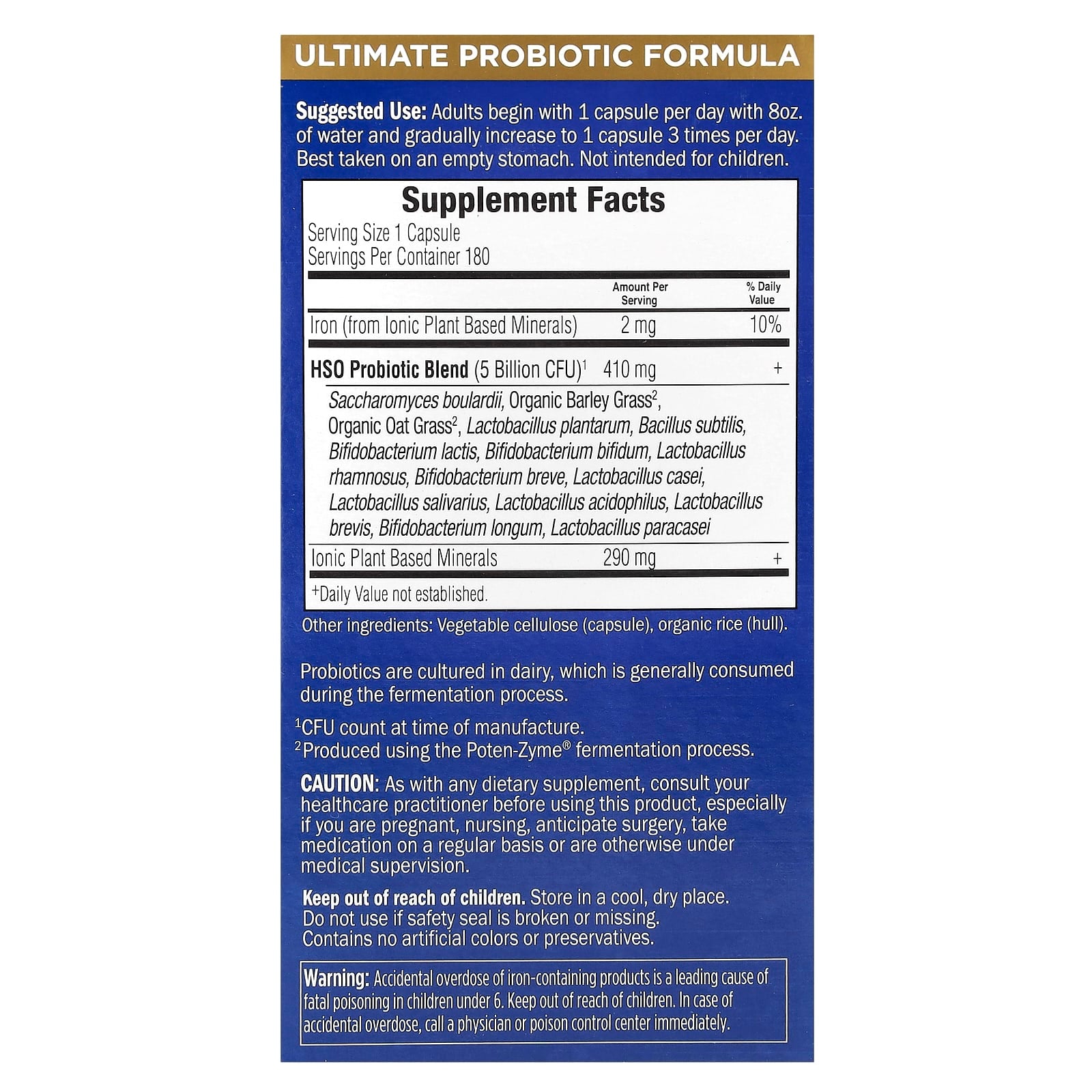 Garden of Life, Primal Defense®, Ultra, Ultimate Probiotic Formula, 180 UltraZorbe™ Vegetarian Capsules