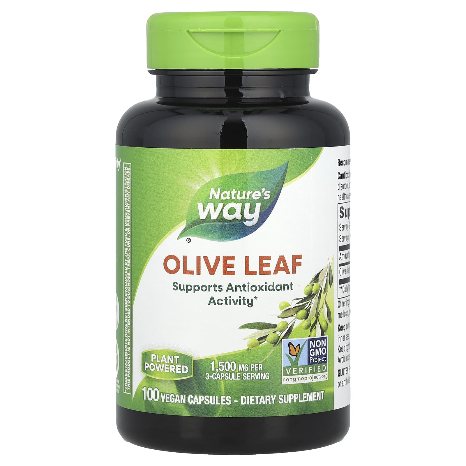 Nature's Way, Olive Leaf, 100 Vegan Capsules (500 mg per Capsule)