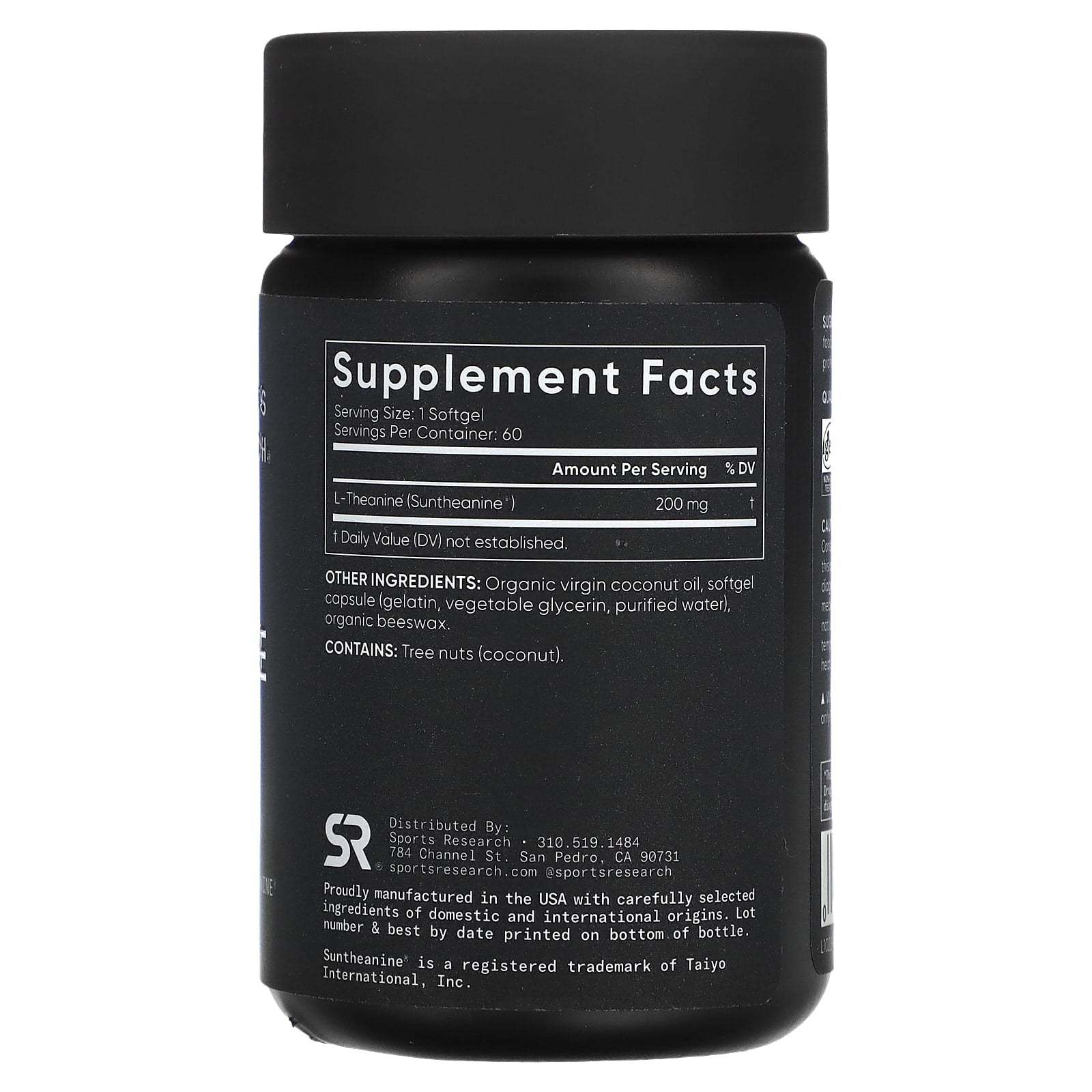 Sports Research, L-Theanine, 200 mg, 60 Softgels