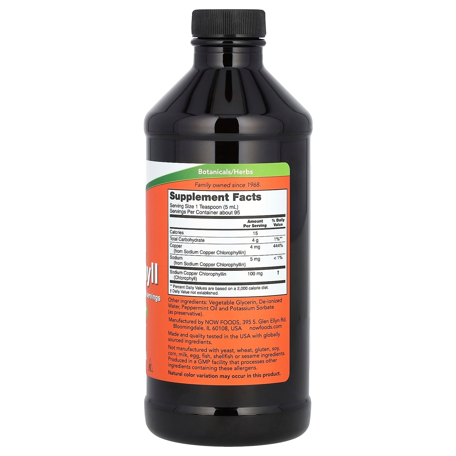 NOW Foods, Liquid Chlorophyll, Mint , 16 fl oz (473 ml)