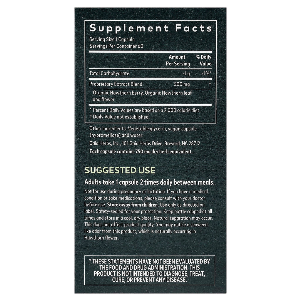 Gaia Herbs, Hawthorn Supreme, 60 Vegan Liquid Phyto-Caps® (500 mg per Capsule)