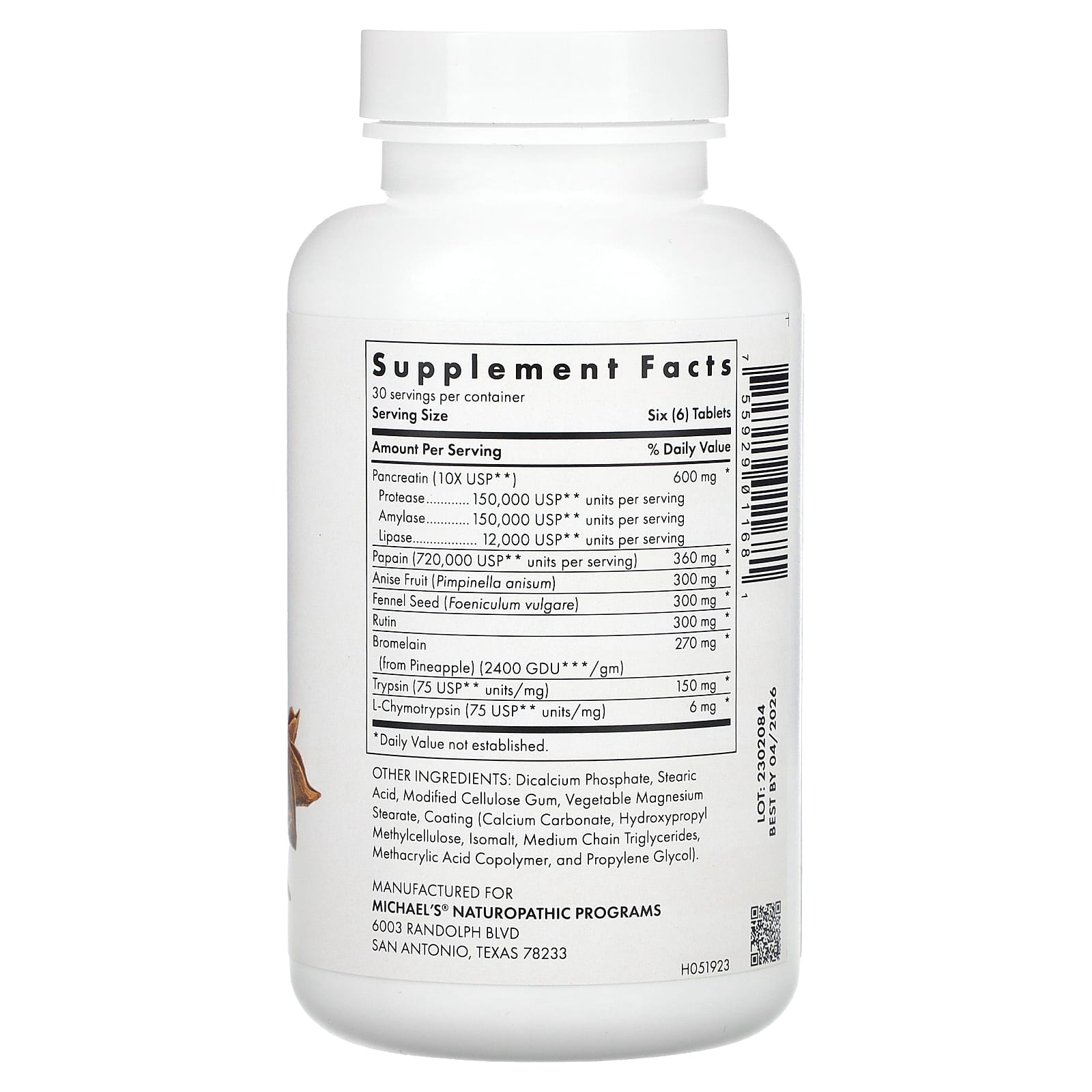 Michael's Health, Recovery Zymes, 180 Enteric-Coated pH Stable Tablets