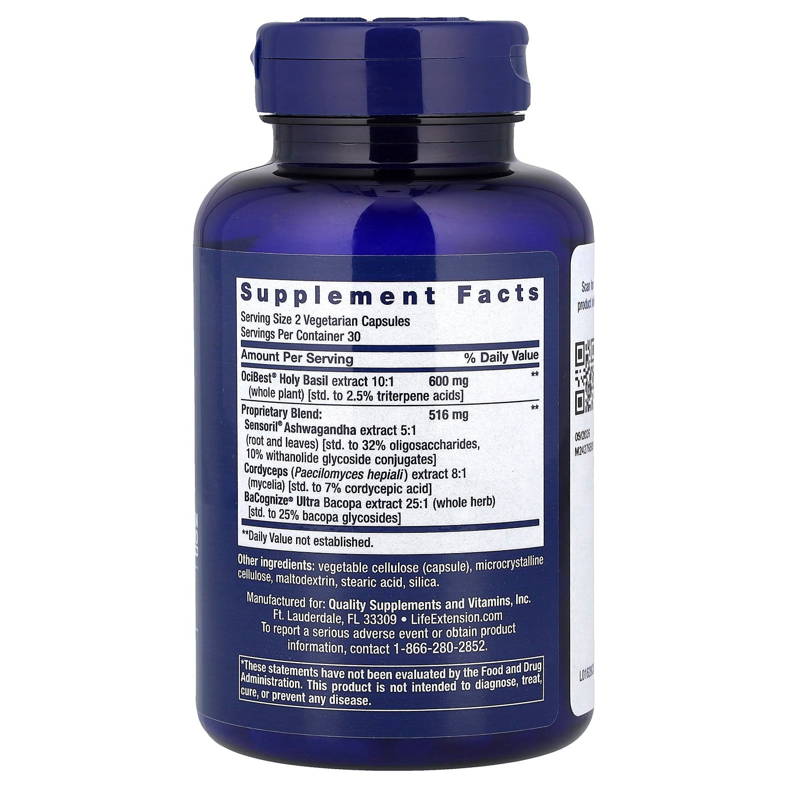 Life Extension, Adrenal Energy Formula, 60 Vegetarian Capsules