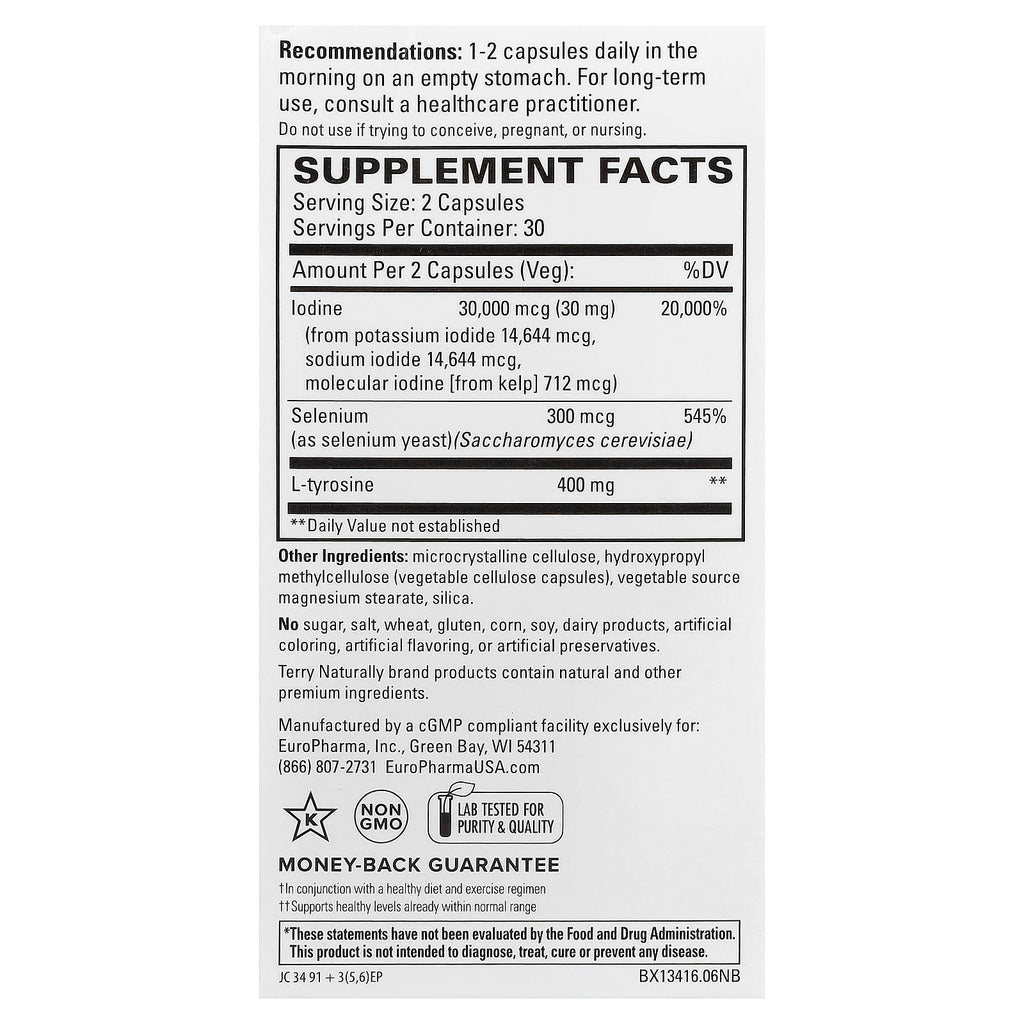 Terry Naturally, Thyroid Care™ Plus with Selenium, 60 Capsules