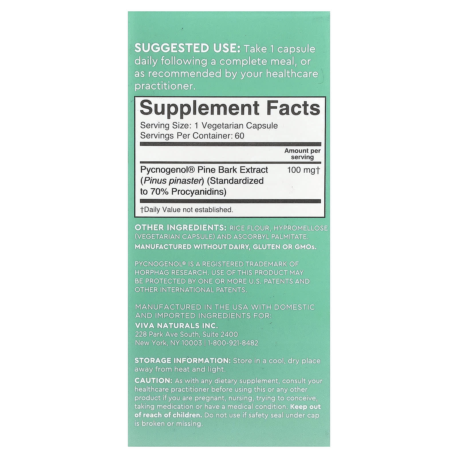 Viva Naturals, French-Maritime Pycnogenol®, 100 mg, 60 Veggie Capsules
