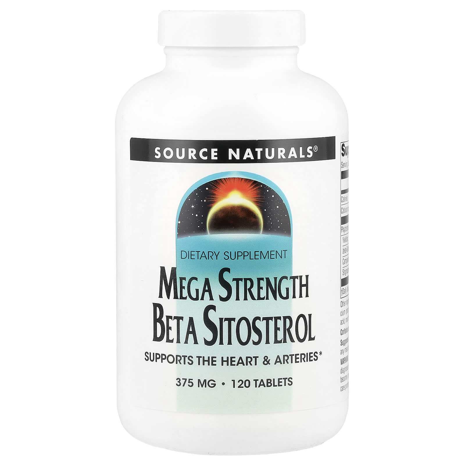 Source Naturals, Mega Strength Beta Sitosterol, 375 mg, 120 Tablets
