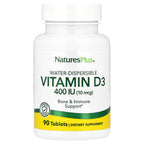 NaturesPlus, Water-Dispersible Vitamin D3, 10 mcg (400 IU), 90 Tablets