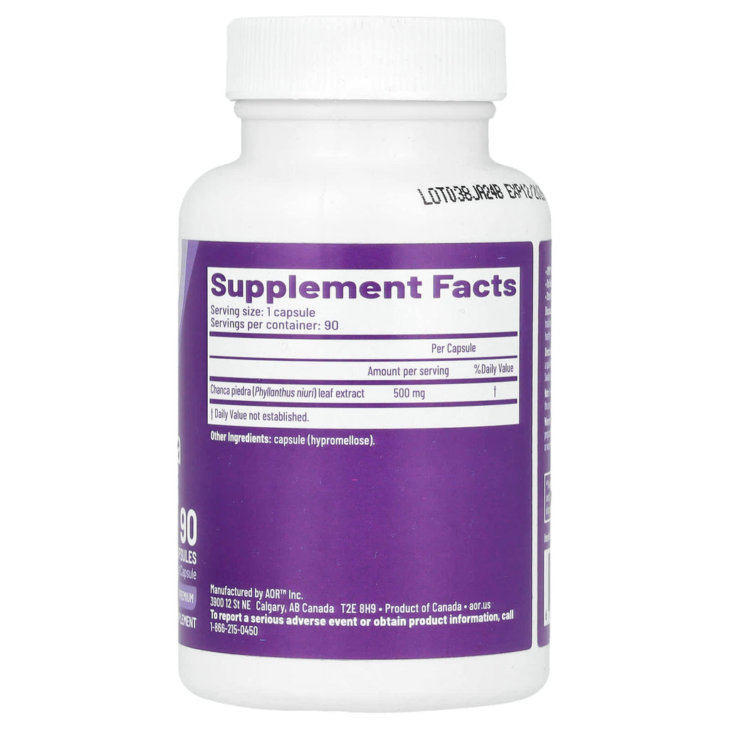 Advanced Orthomolecular Research AOR, Chanca Piedra, 500 mg , 90 Capsules