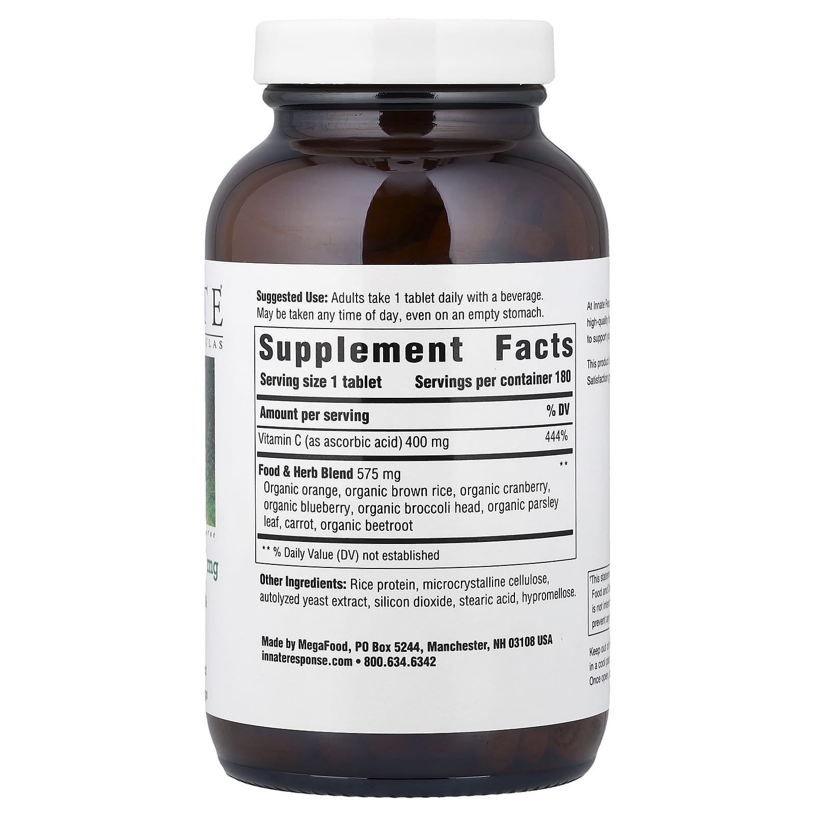 Innate Response Formulas, Vitamin C-400, 180 Tablets