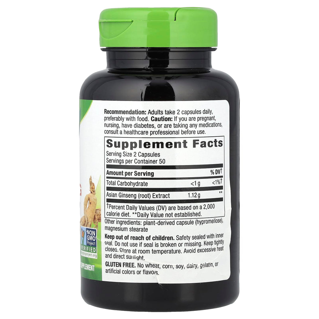 Nature's Way, Asian Ginseng, 100 Vegan Capsules (560 mg per Capsule)