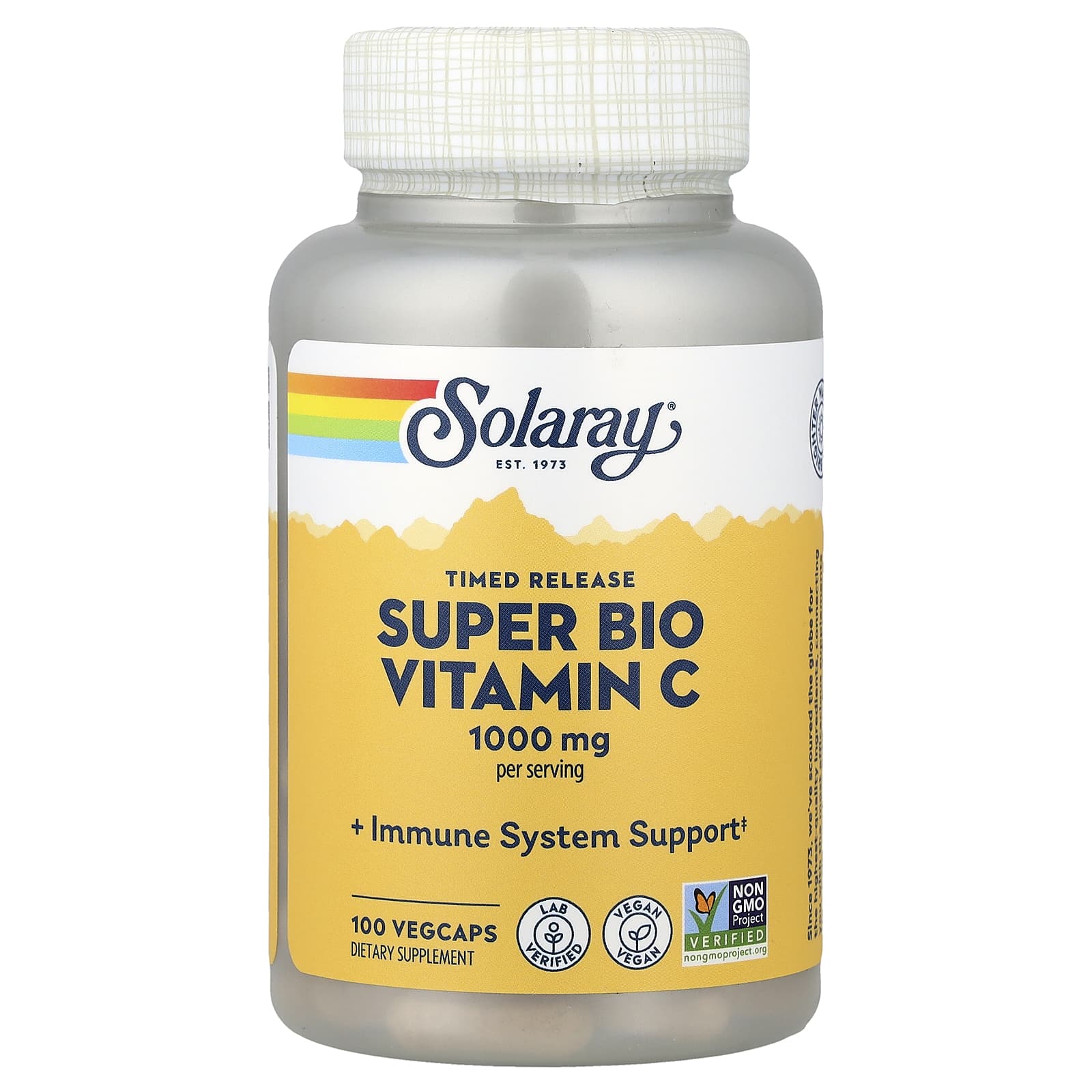 Solaray, Super Bio Vitamin C, Timed Release, 100 VegCaps (500 mg Per capsule)