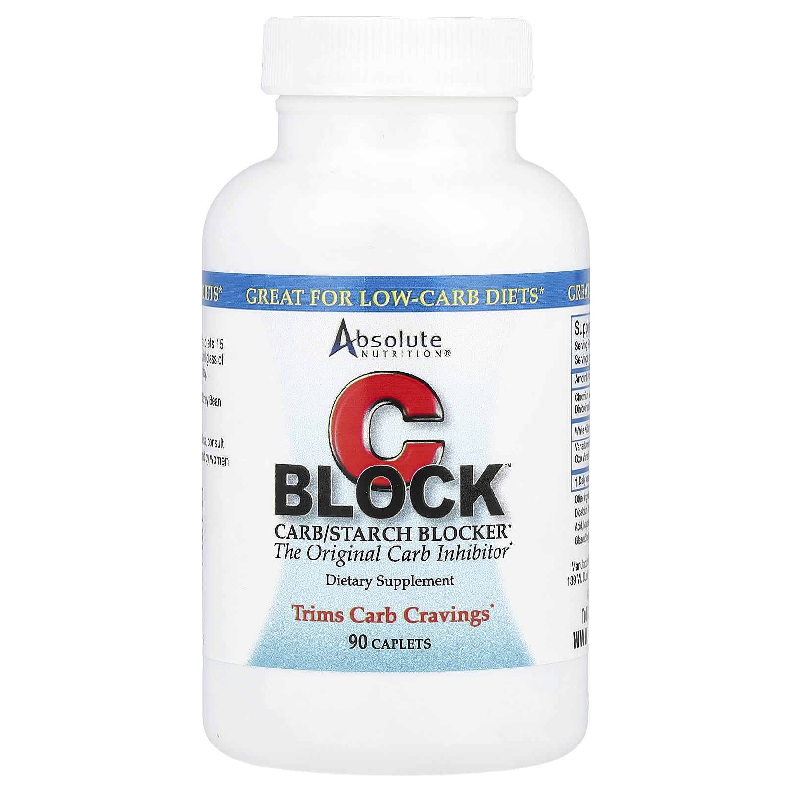 Absolute Nutrition, CBlock™, Carb/Starch Blocker, 90 Caplets