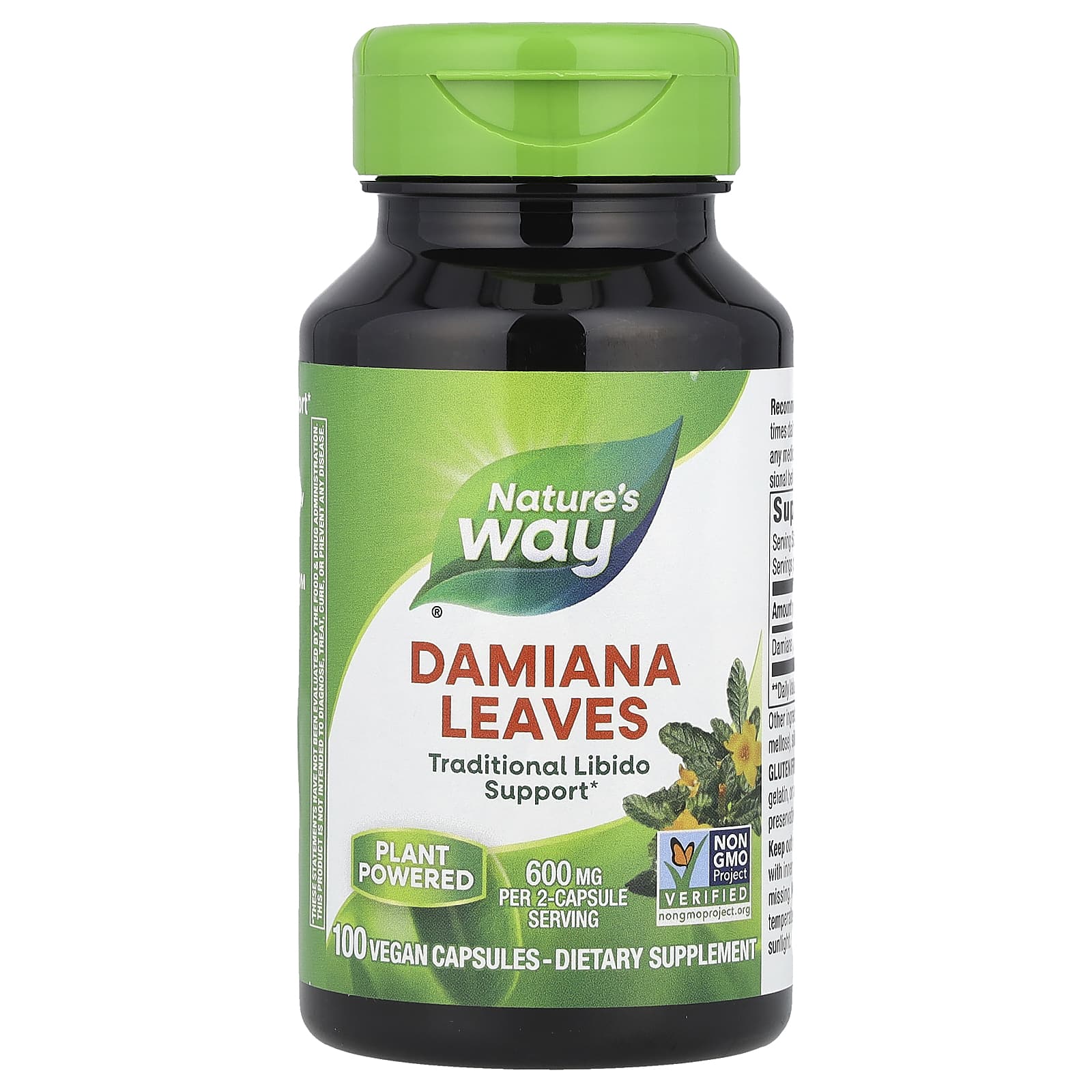 Nature's Way, Damiana Leaves, 100 Vegan Capsules (300 mg per Capsule)