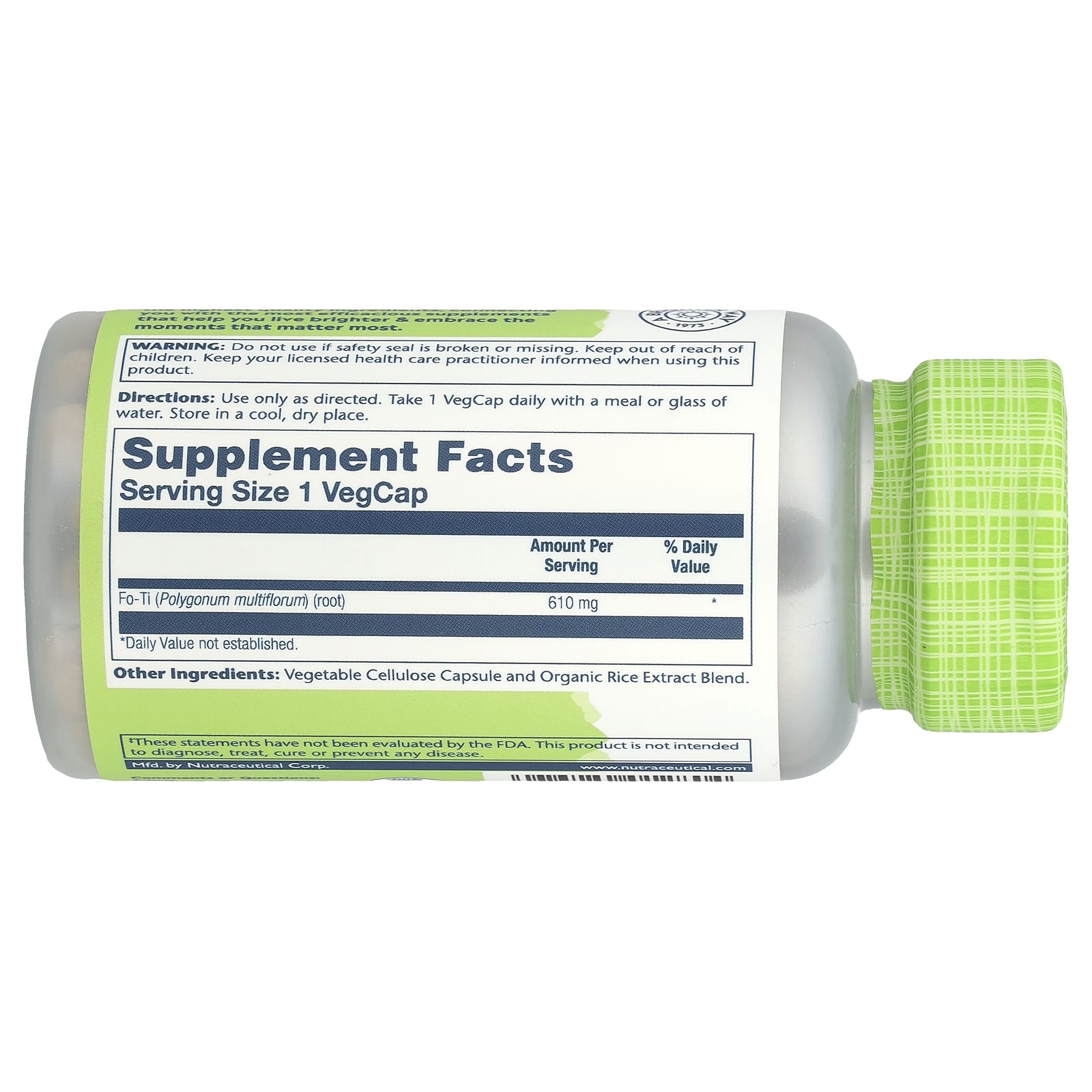 Solaray, True Herbs, Fo-Ti He-Shou-Wu, 610 mg, 100 VegCaps