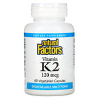 Natural Factors, Vitamin K2, 120 mcg, 60 Vegetarian Capsules