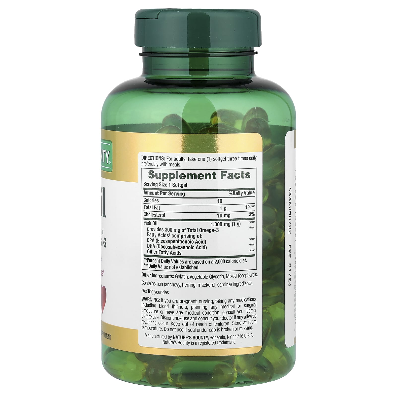 Nature's Bounty, Fish Oil, 1,000 mg, 145 Rapid Release Softgels