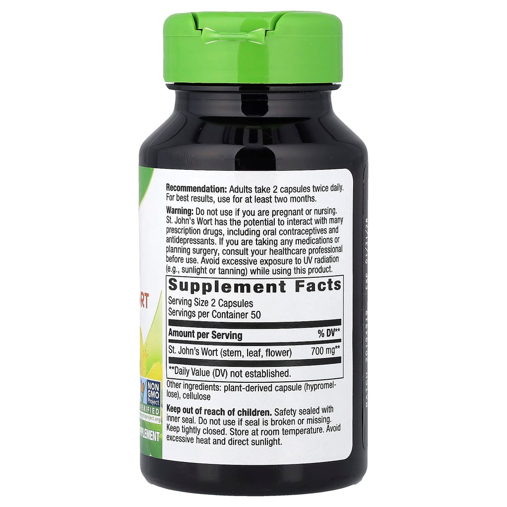 Nature's Way, St. John's Wort Herb, 100 Vegan Capsules (350 mg per Capsule)
