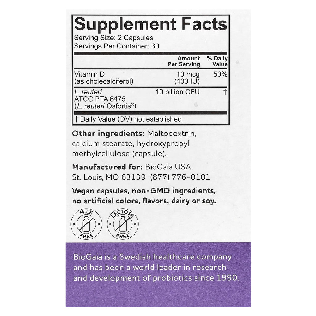 BioGaia, Osfortis with Vitamin D, 60 Probiotic Capsules