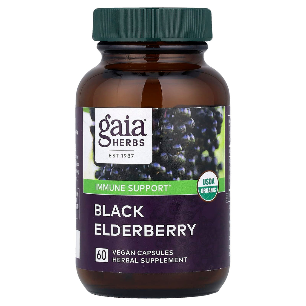Gaia Herbs, Black Elderberry, 60 Vegan Capsules