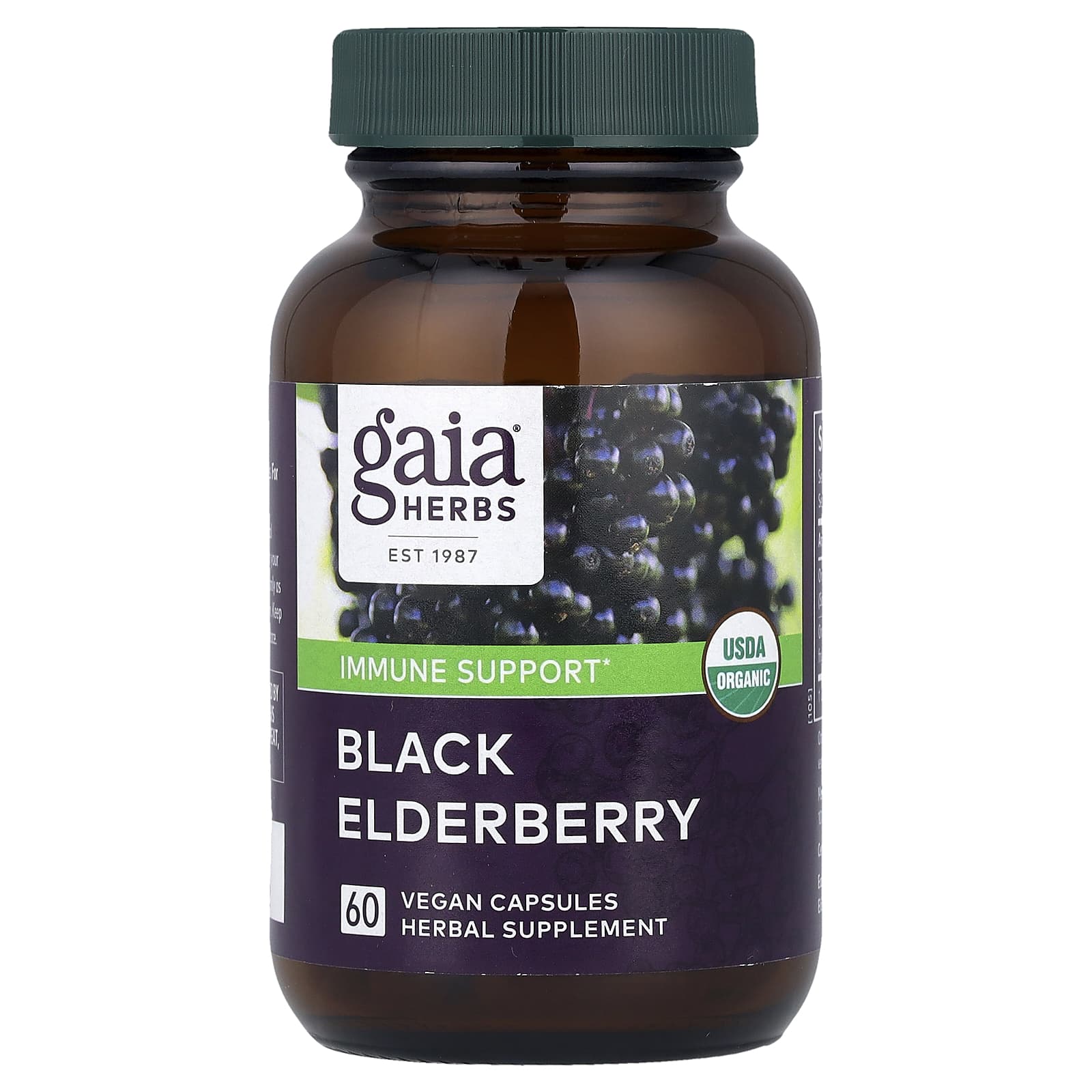 Gaia Herbs, Black Elderberry, 60 Vegan Capsules