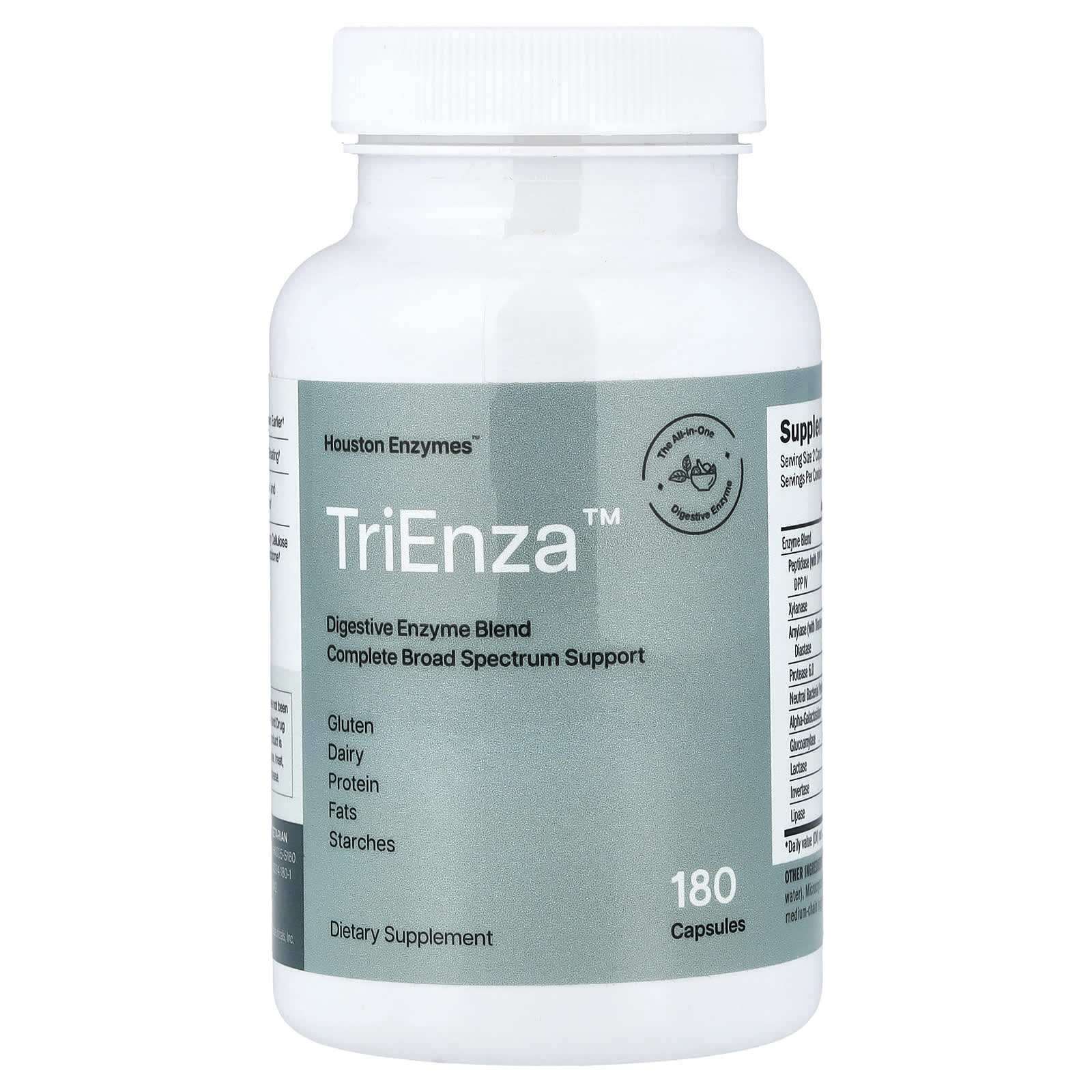 Houston Enzymes, TriEnza®, 180 Capsules
