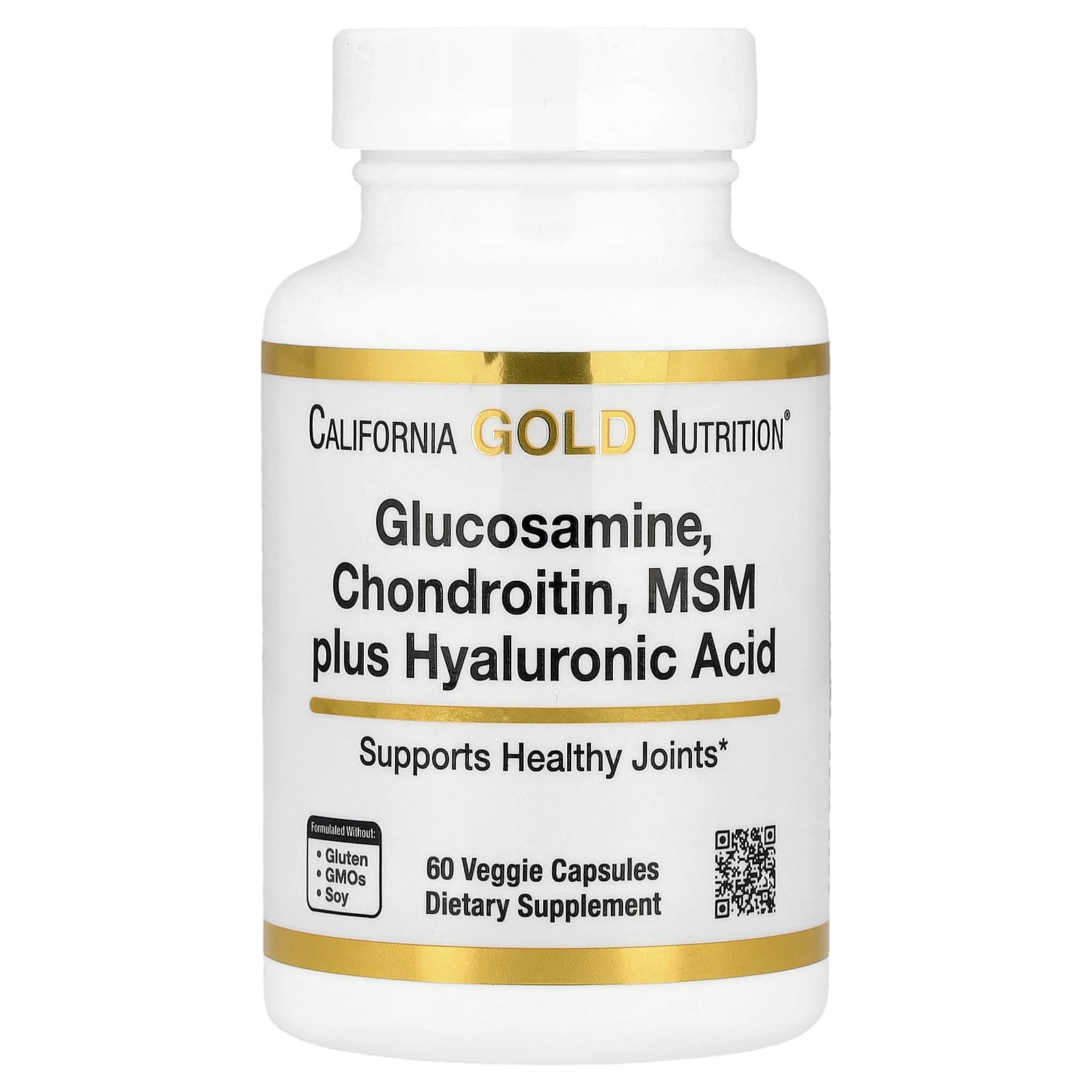 California Gold Nutrition, Glucosamine, Chondroitin, MSM plus Hyaluronic Acid, 60 Veggie Capsules