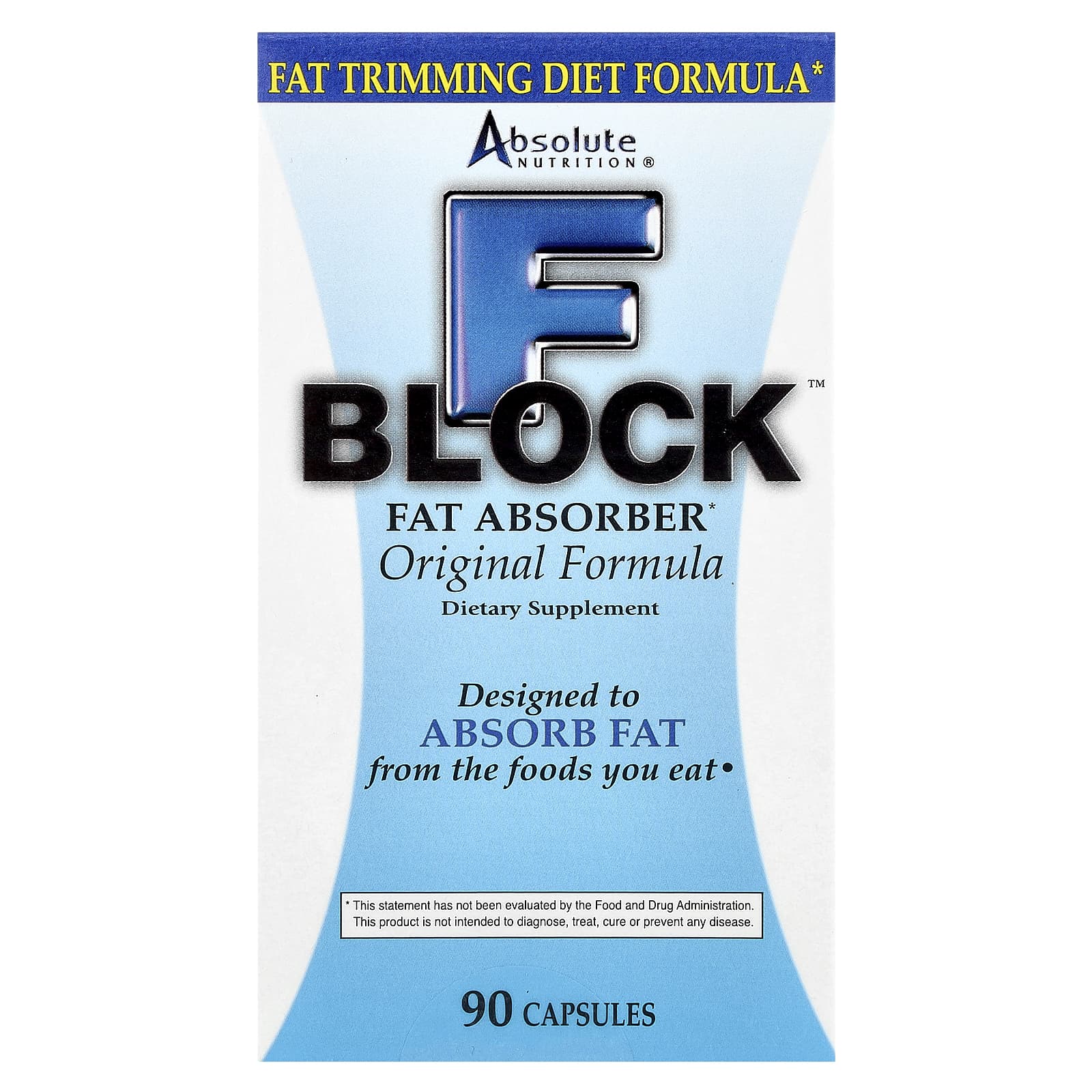 Absolute Nutrition, FBlock™, Fat Absorber, Original Formula, 90 Capsules