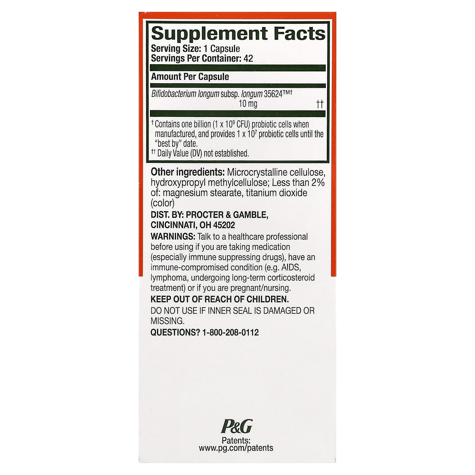 Align Probiotics, 24/7 Digestive Support, 42 Capsules (10 mg per Capsule)