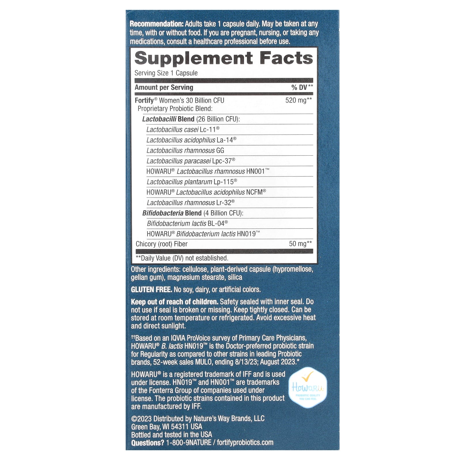 Nature's Way, Fortify® Women's Daily Probiotic, 30 Billion CFU, 30 Delayed-Release Capsules