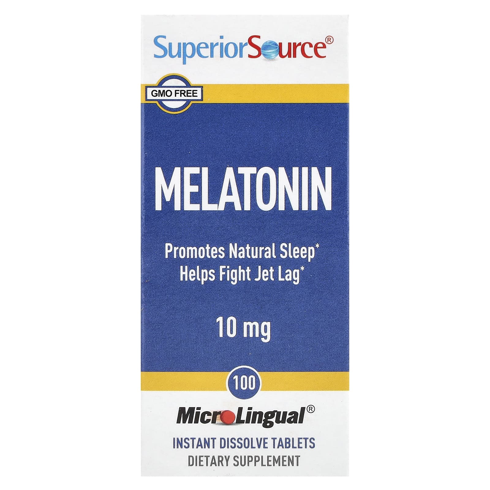 Superior Source, Melatonin, 10 mg, 100 MicroLingual® Instant Dissolve Tablets