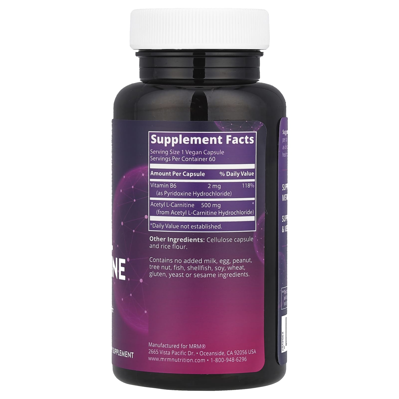 MRM Nutrition, Acetyl L-Carnitine, 60 Vegan Capsules