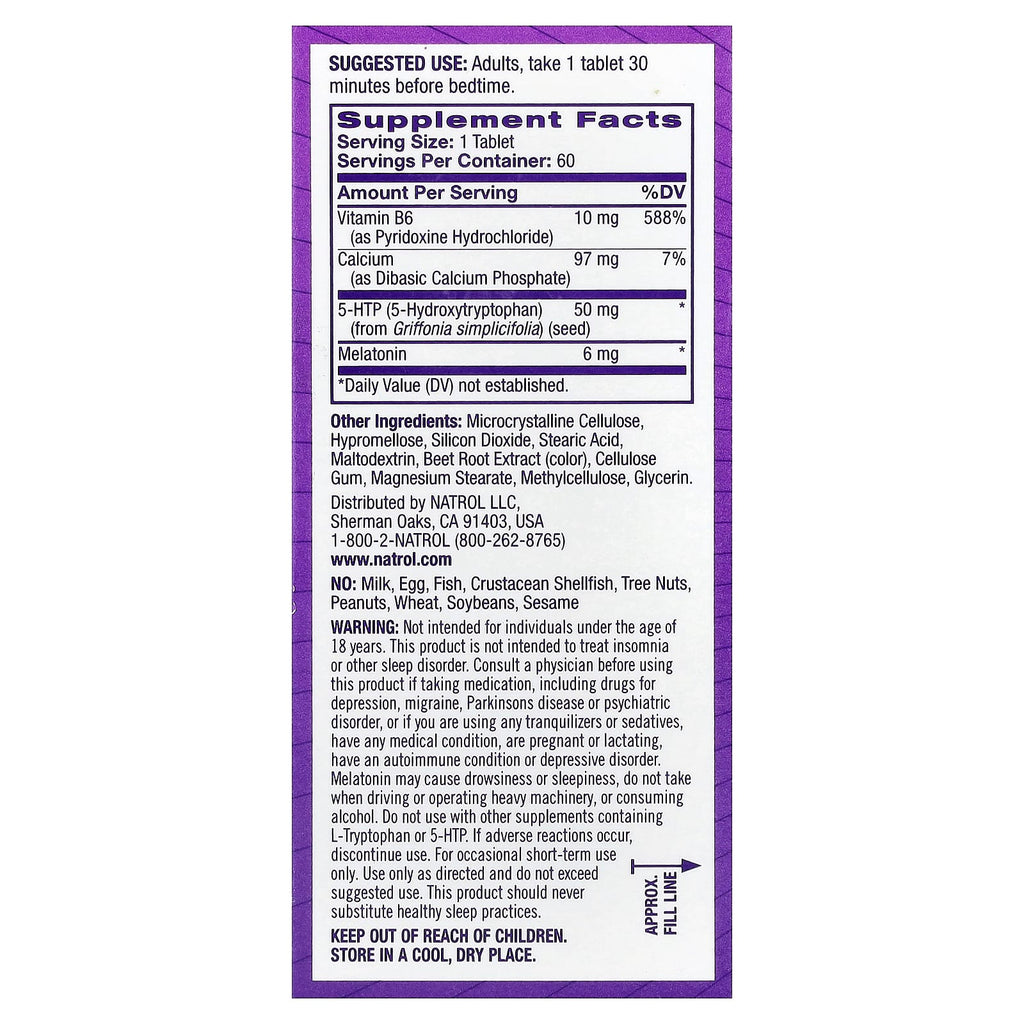 Natrol, Melatonin + 5-HTP, Time Release, 60 Bi-Layer Tablets