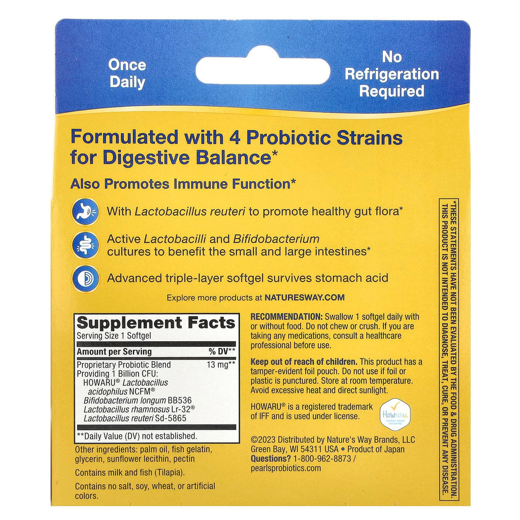 Nature's Way, Primadophilus Reuteri Probiotic, 1 Billion, 30 Softgels