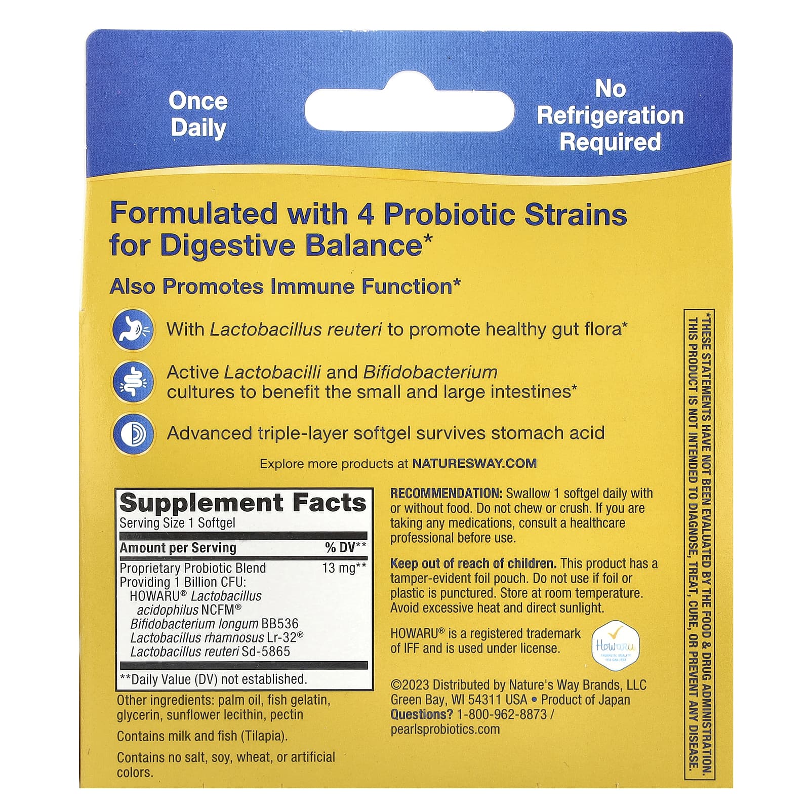 Nature's Way, Primadophilus Reuteri Probiotic, 1 Billion, 30 Softgels