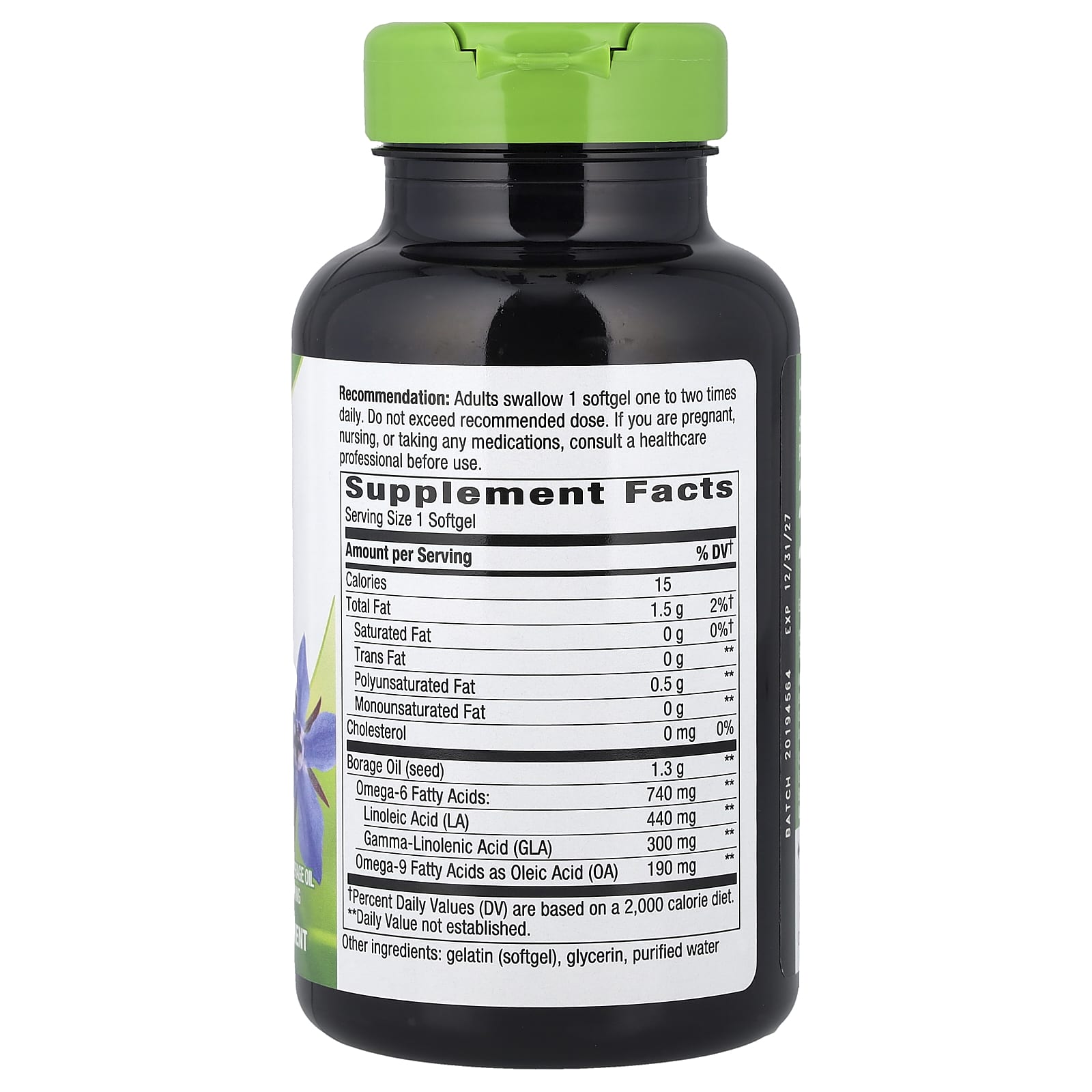 Nature's Way, Borage Oil, 1,300 mg, 60 Softgels
