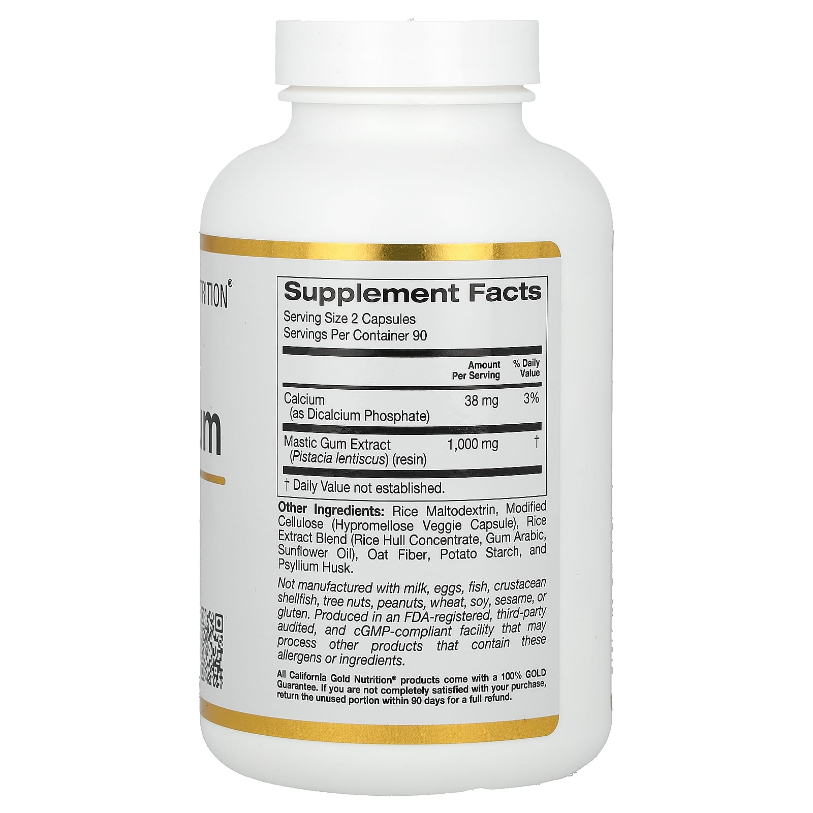 California Gold Nutrition, Mastic Gum, 500 mg, 180 Veggie Capsules