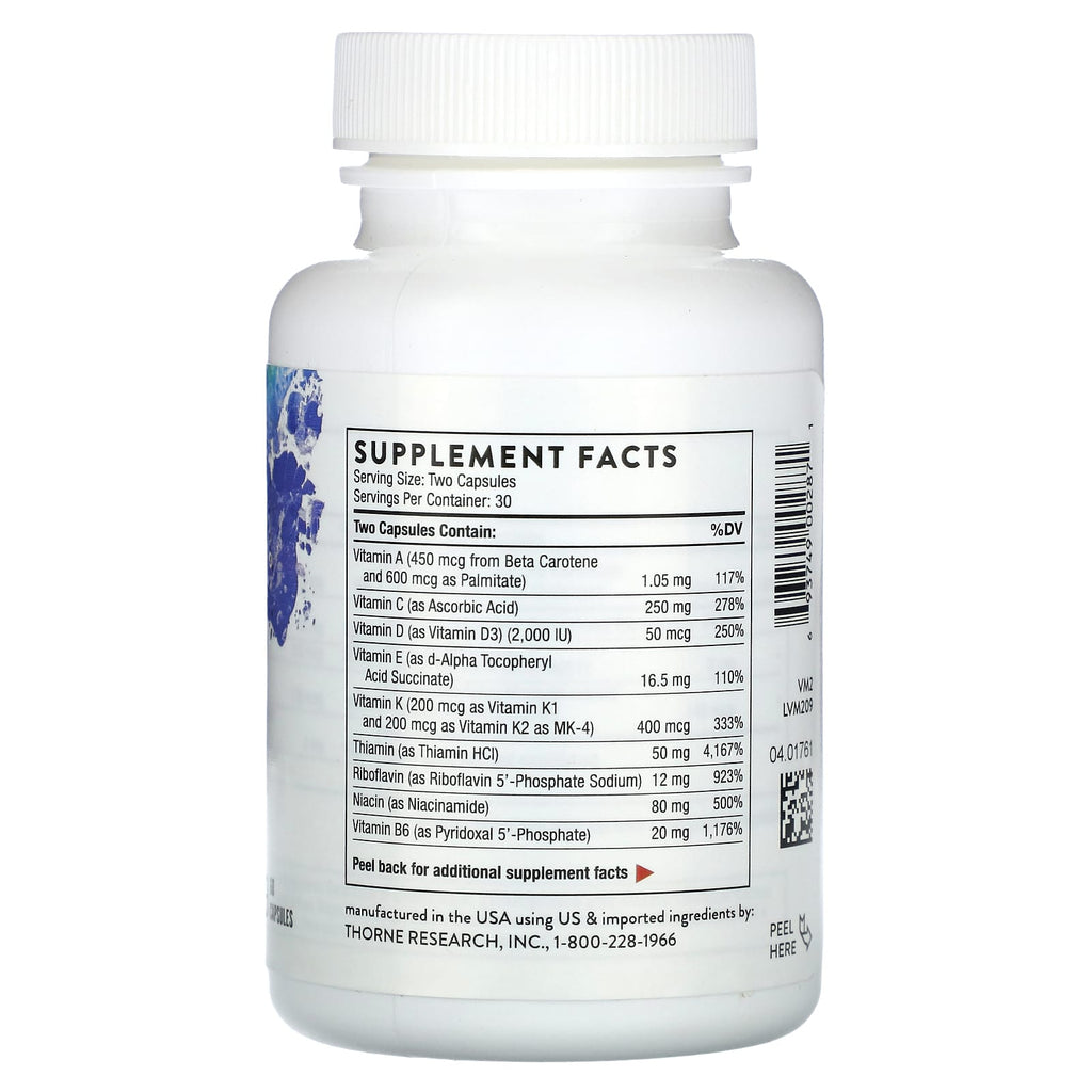 Thorne, Basic Nutrients 2/Day, NSF Certified, 60 Capsules