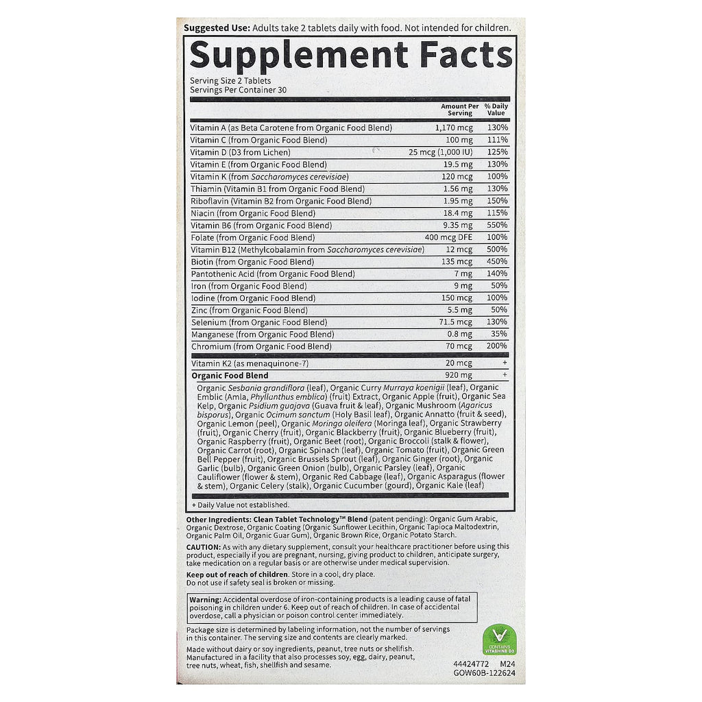 Garden of Life, Organics, Women's Multi, 60 Vegan Tablets