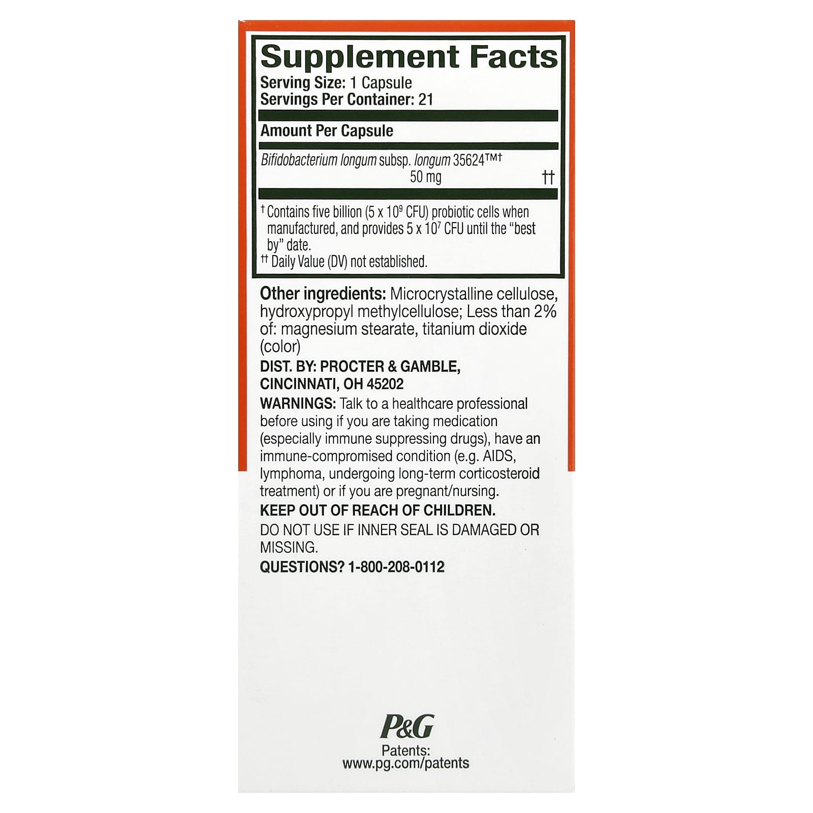 Align Probiotics, Probiotic, 21 Capsules (50 mg per Capsule)