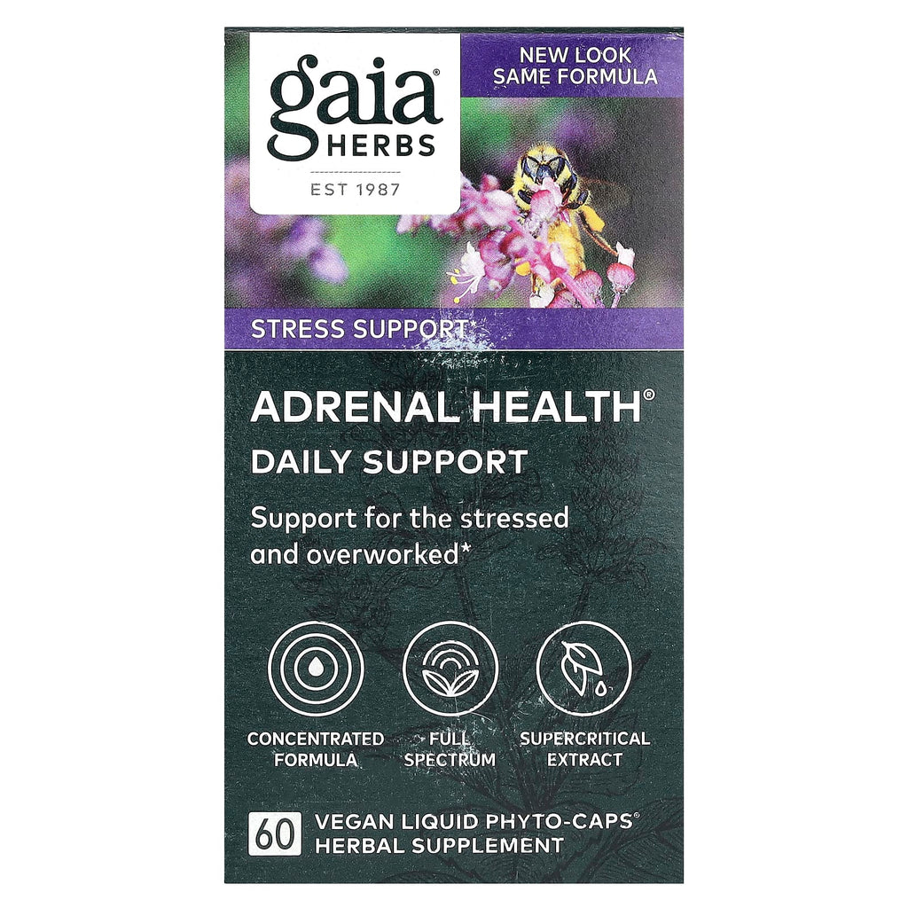 Gaia Herbs, Adrenal Health®, Daily Support, 60 Vegan Liquid Phyto-Caps