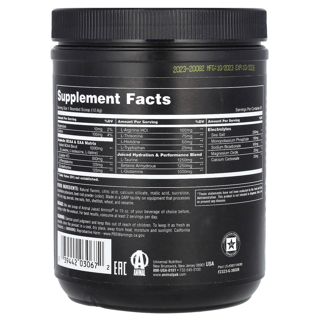 Animal, Juiced Aminos®, Strawberry Limeade, 13.3 oz (378 g)