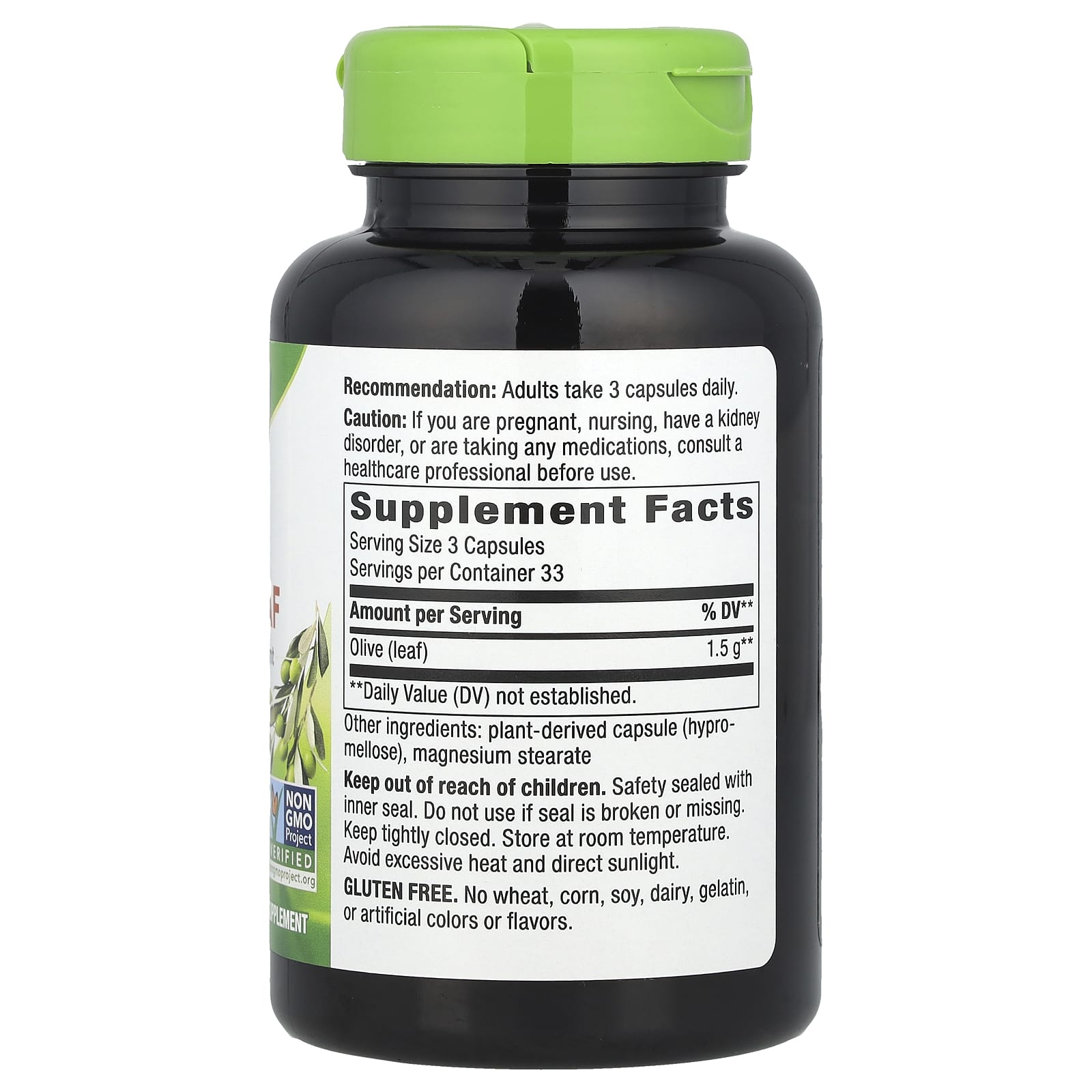 Nature's Way, Olive Leaf, 100 Vegan Capsules (500 mg per Capsule)